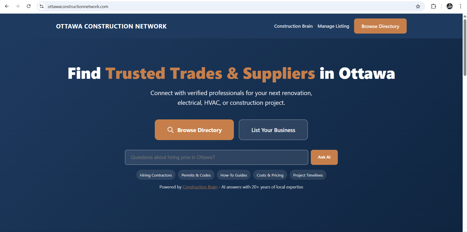 Construction Network website