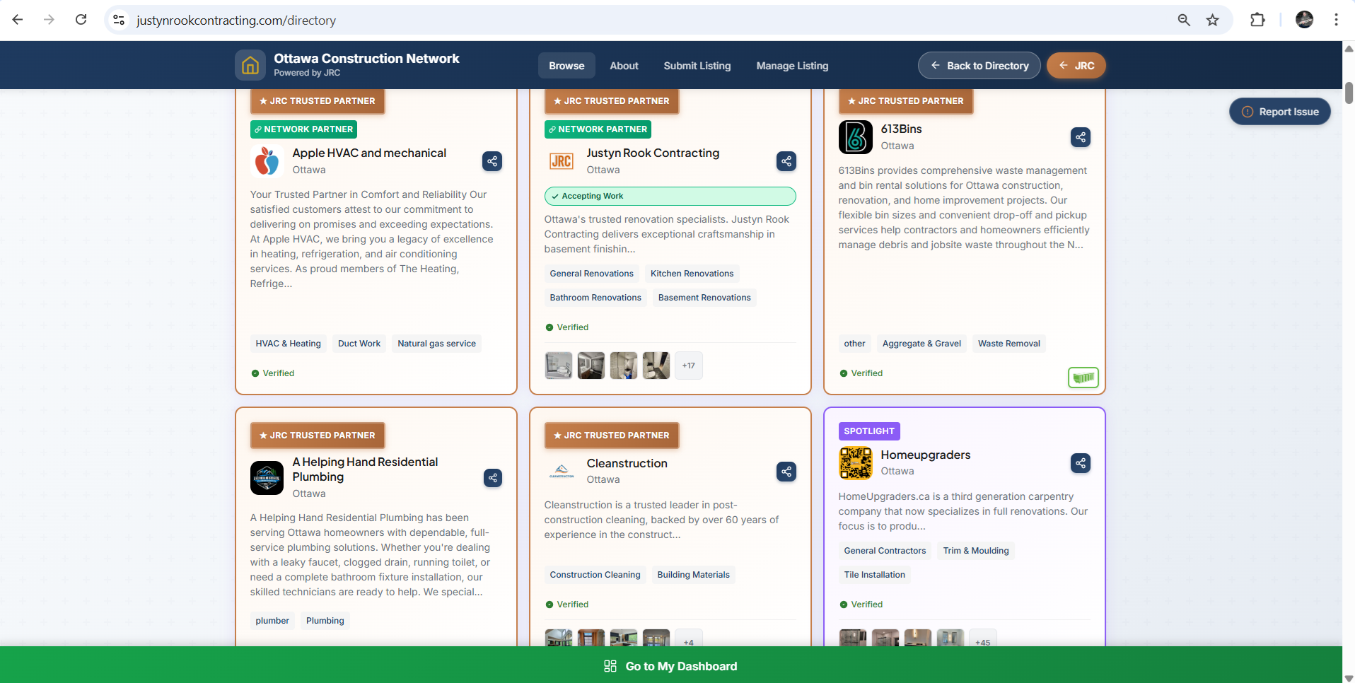 Directory listing page